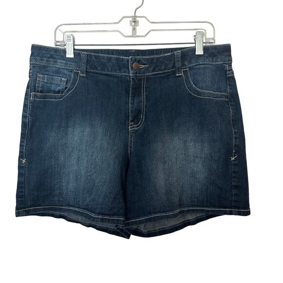Lane Bryant Jean Shorts Dark Wash Womens Size 16 Stretch Comfort High Rise - Picture 1 of 4